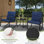 Ensemble bistrot à bascule d'extérieur en métal noir SUNCROWN 3 pièces