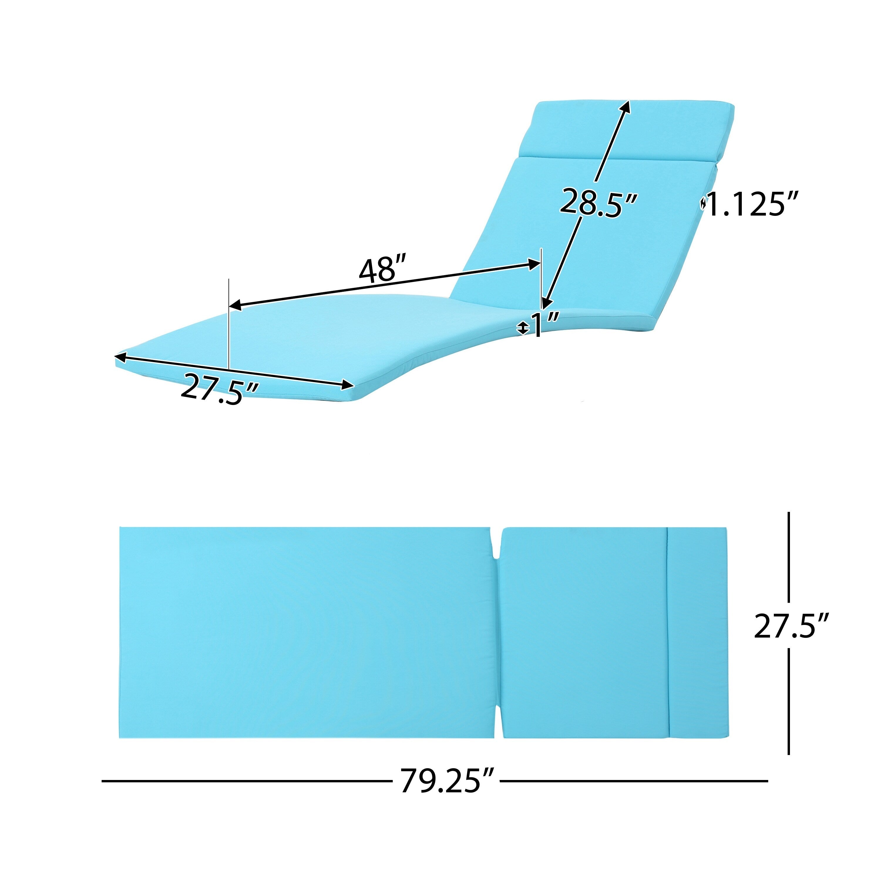 Ensemble de coussins d'extérieur Salem pour chaise longue - Coussins uniquement (lot de 2) par Christopher Knight Home - 79,25 L x 27,50 l x 1,50 H