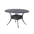 Ensemble de salle à manger rond en aluminium Saratoga 5 pièces avec coussins Sunbrella - Meilleur mobilier d'extérieur