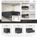 Canapé sectionnel, ensemble de canapé réversible en chenille en forme de U, combinaison libre, canapé convertible surdimensionné 8 places
