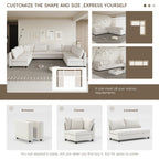 Canapé sectionnel, ensemble de canapé réversible en chenille en forme de U, combinaison libre, canapé convertible surdimensionné 8 places