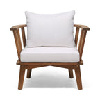 Fauteuils club d'extérieur en bois d'acacia Sedona avec coussins (lot de 2) par Christopher Knight Home