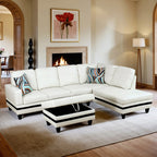 Ensemble de canapés de salon 3 pièces en cuir synthétique semi-PU