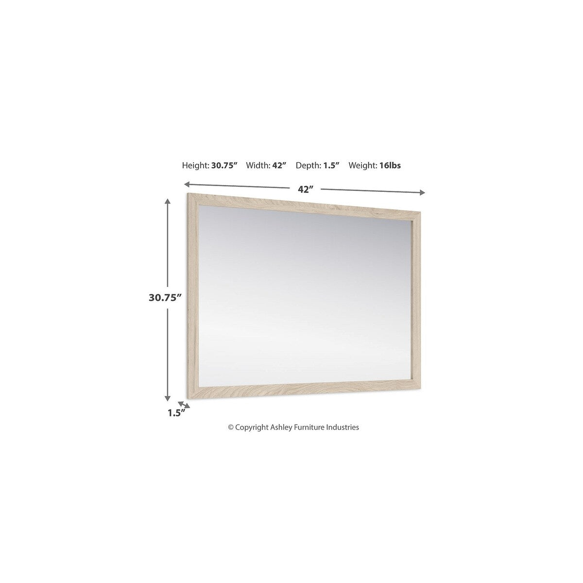 Miroir de chambre beige Cadmori Signature Design by Ashley - Marron - 38,86 L x 1,3 P x 27,68 H