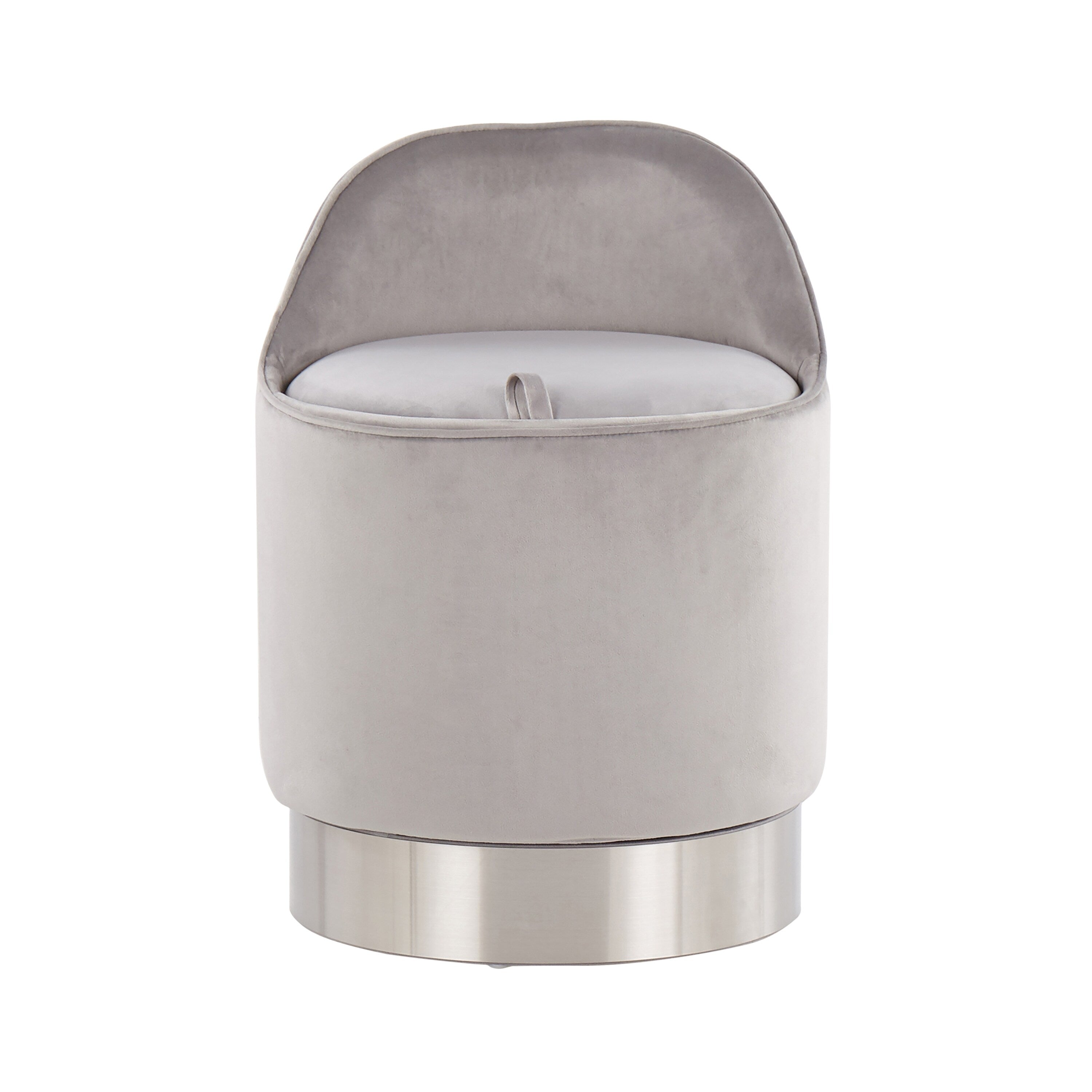 Tabouret de coiffeuse pivotant en velours Silver Orchid Corday