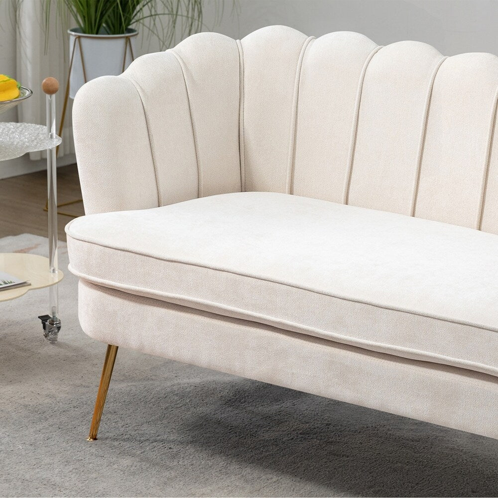 Petit canapé deux places Mini Room avec pieds en métal doré - 2 places