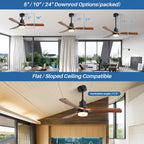 Ventilateur de plafond d'intérieur en bois Sofucor 52 avec télécommande et éclairage intégré en option