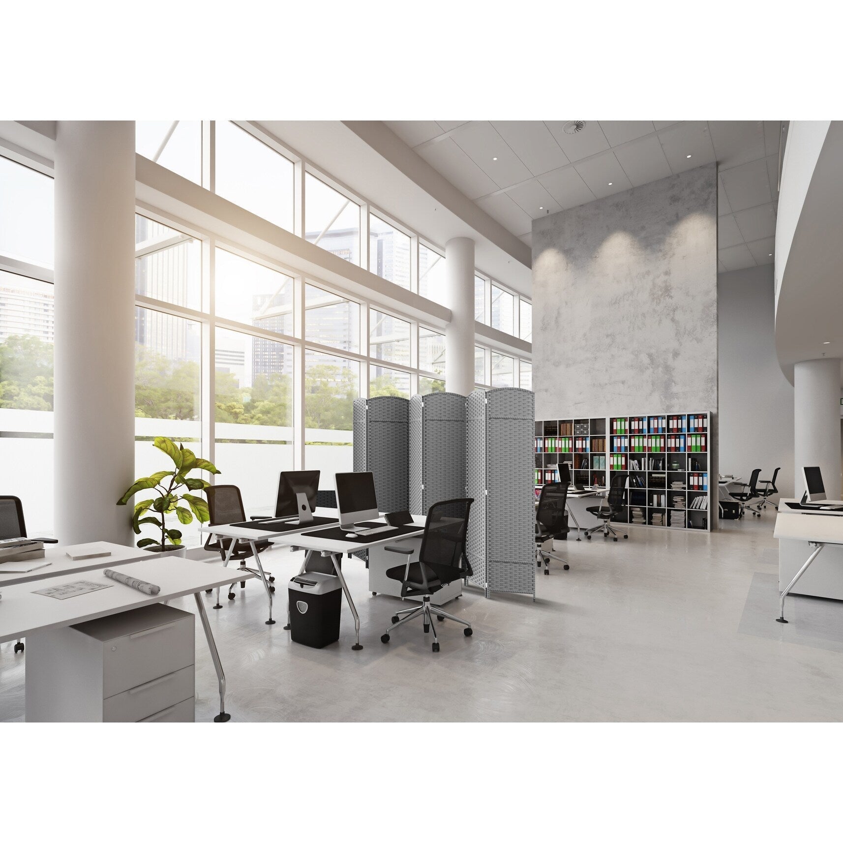 Séparateur de pièce Sorbus à 6 panneaux, cloison de séparation extra large et pliable, tissé à la main, à double charnière, en maille - 1,8 m