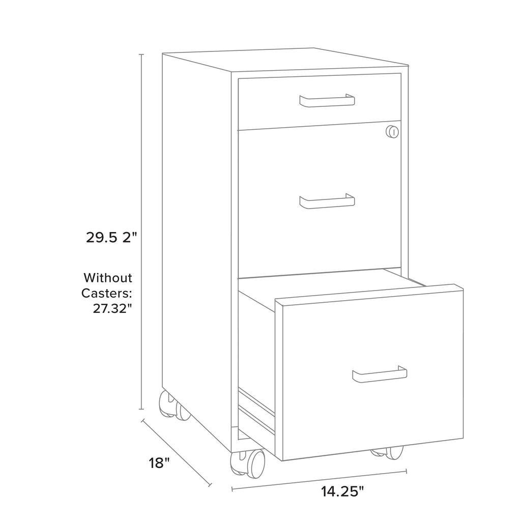 Classeur métallique Space Solutions 18 pouces de profondeur à 3 tiroirs