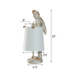 Lampe de bureau StyleCraft Malta en cuivre blanc délavé avec motif lapin