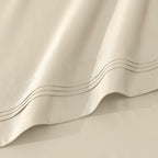 Parure de draps en coton égyptien de qualité supérieure 1000 fils au pouce carré, à poches profondes et à motif uni