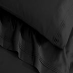 Parure de draps en coton égyptien de qualité supérieure, 1 500 fils au pouce carré, à poches profondes et de couleur unie