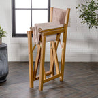 Chaise de réalisateur d'extérieur pliable en bois d'acacia, style Mid-Century, avec dossier matelassé en losanges et coussin, lot de 2 par JONATHAN Y