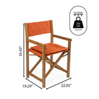 Chaise de réalisateur d'extérieur pliable en bois d'acacia, style Mid-Century, avec dossier matelassé en losanges et coussin, lot de 2 par JONATHAN Y