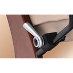 Fauteuil inclinable pivotant en cuir avec pouf de rangement assorti