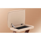 Fauteuil inclinable pivotant en cuir avec pouf de rangement assorti