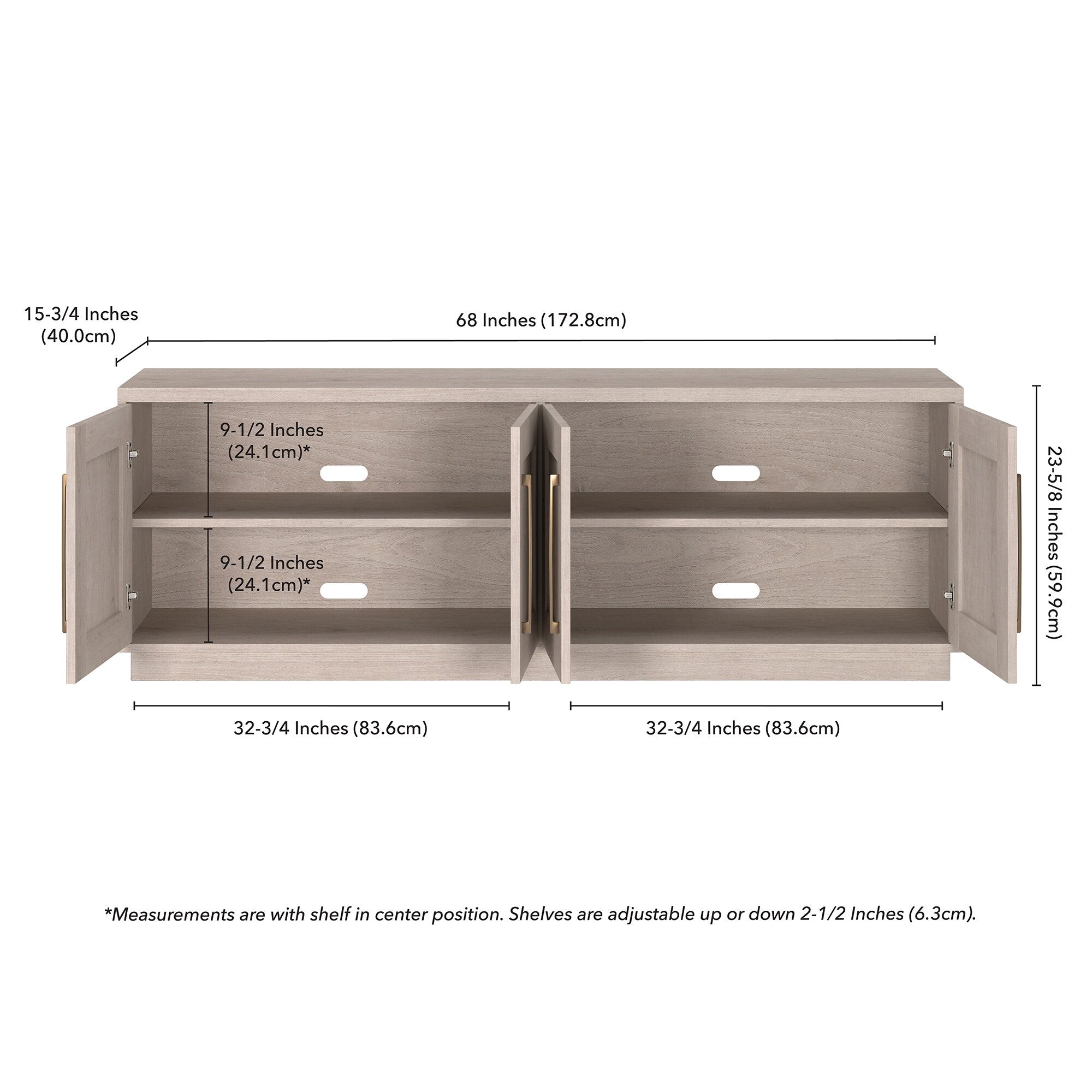Meuble TV rectangulaire Tillman pour téléviseurs jusqu'à 75