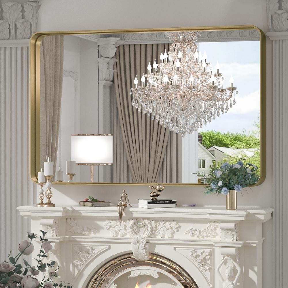 Miroir mural de salle de bain moderne à cadre en métal TokeShimi