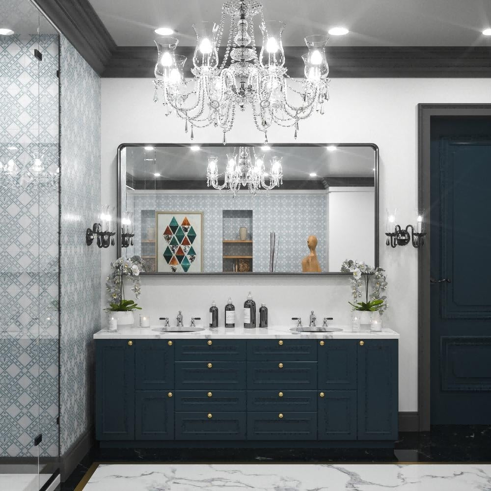 Miroir mural de salle de bain moderne à cadre en métal TokeShimi