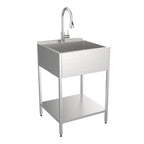 Évier de buanderie et lavabo en acier inoxydable Transolid EWS-2422S de 24 po de largeur x 22 po de profondeur x 35 po de hauteur - 24 po x 22 po