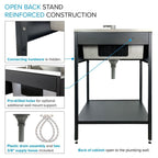 Évier de buanderie et lavabo en acier inoxydable Transolid EWS-2422S de 24 po de largeur x 22 po de profondeur x 35 po de hauteur - 24 po x 22 po