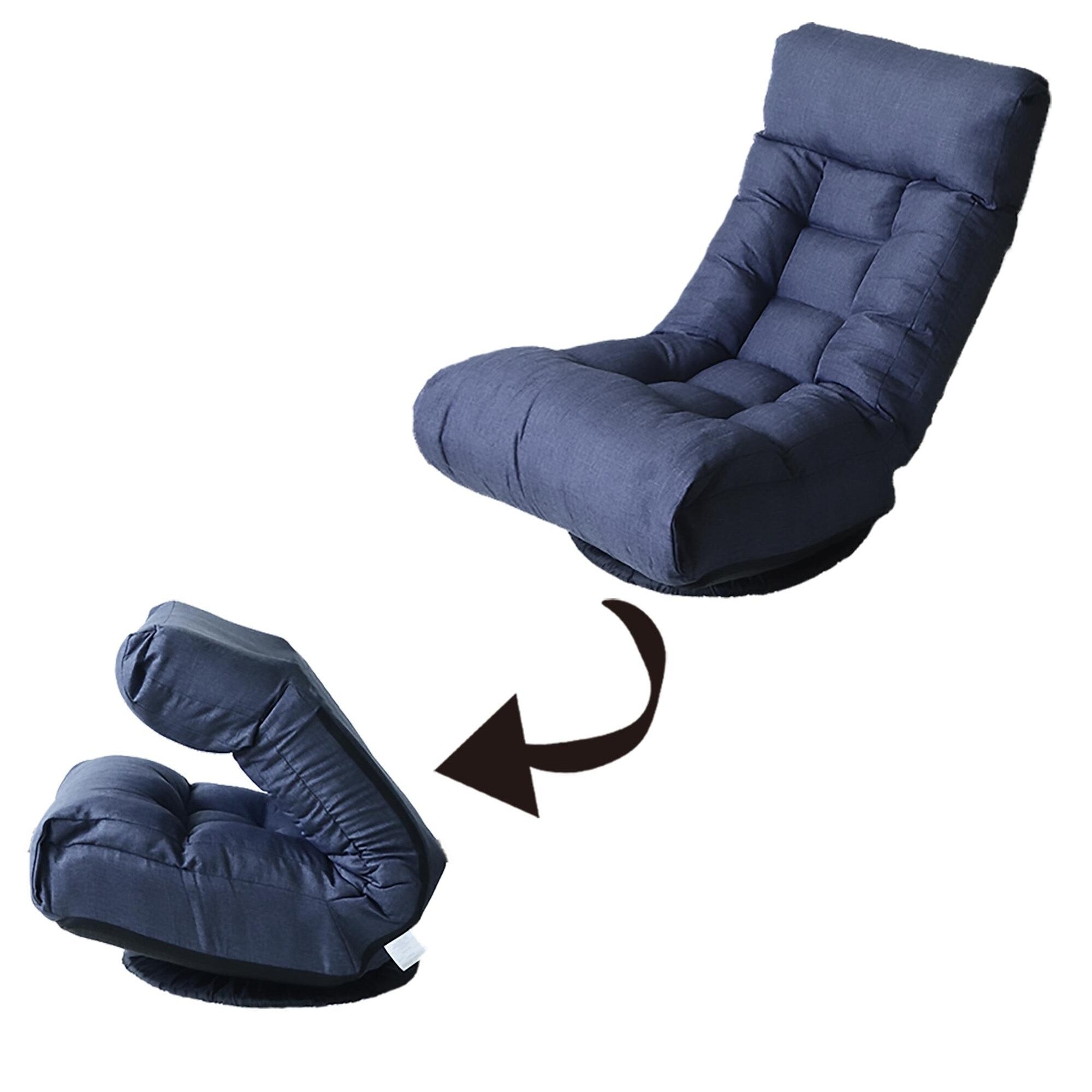 Ensemble de fauteuil inclinable rembourré sans accoudoirs avec pouf et appui-tête réglable