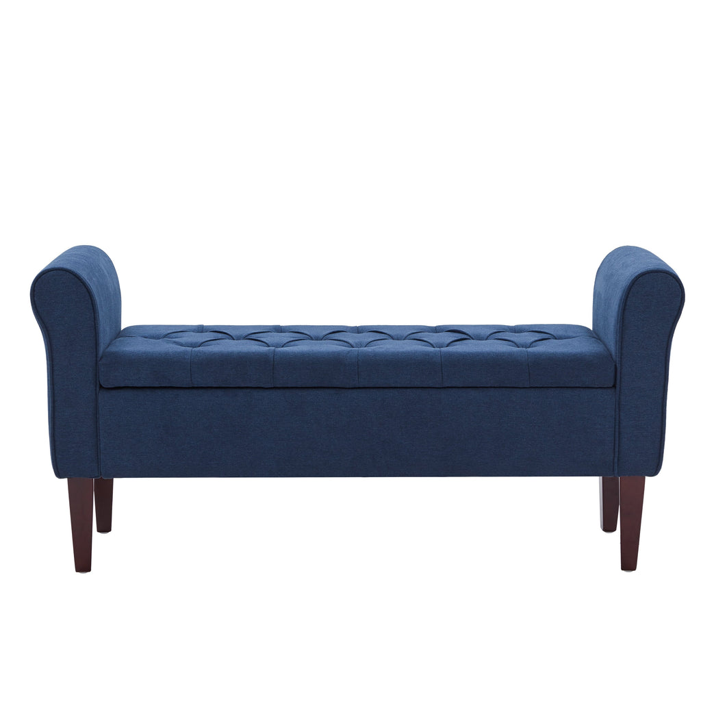 Banc de rangement rembourré, banc d'entrée avec dessus rabattable touffeté, 50,4 pouces