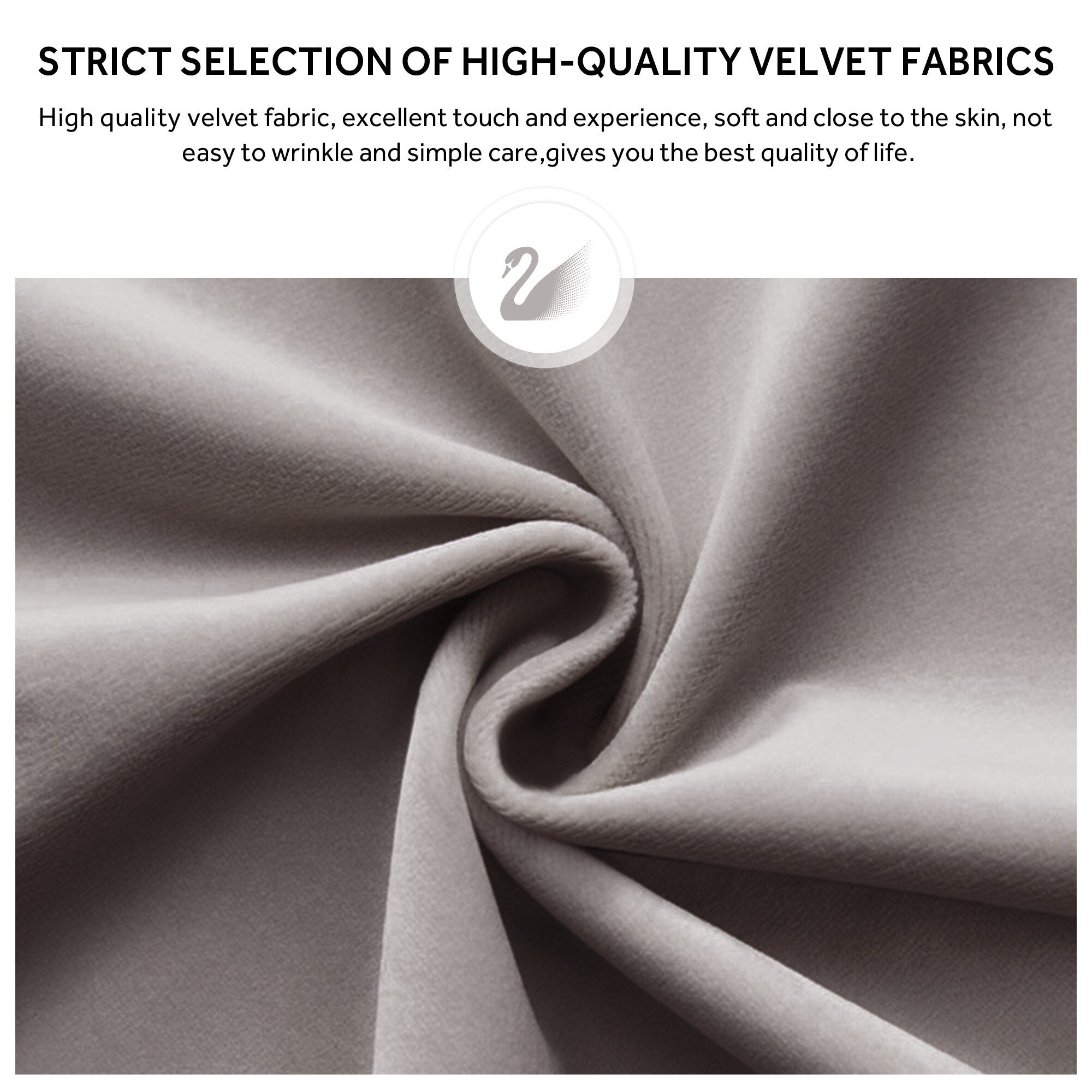 Chaise de salle à manger capitonnée en velours avec pieds en bois massif, lot de 6