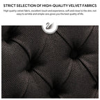 Chaise de salle à manger capitonnée en velours avec pieds en bois massif, lot de 6