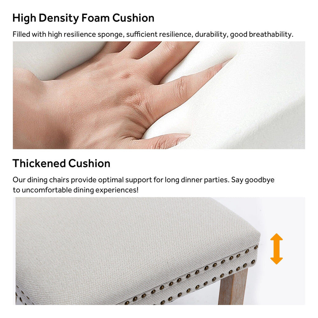 Chaise de salle à manger capitonnée en velours avec pieds en bois massif, lot de 6