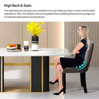 Chaise de salle à manger capitonnée en velours avec pieds en bois massif, lot de 6