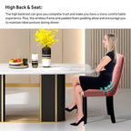 Chaise de salle à manger capitonnée en velours avec pieds en bois massif, lot de 6