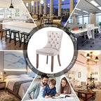 Chaise de salle à manger capitonnée en velours avec pieds en bois massif, lot de 6