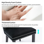 Chaise de salle à manger capitonnée en velours avec pieds en bois massif, lot de 6