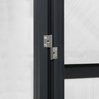 Serre de jardin en aluminium VEIKOUS avec ventilation de toit réglable et porte verrouillable, gris