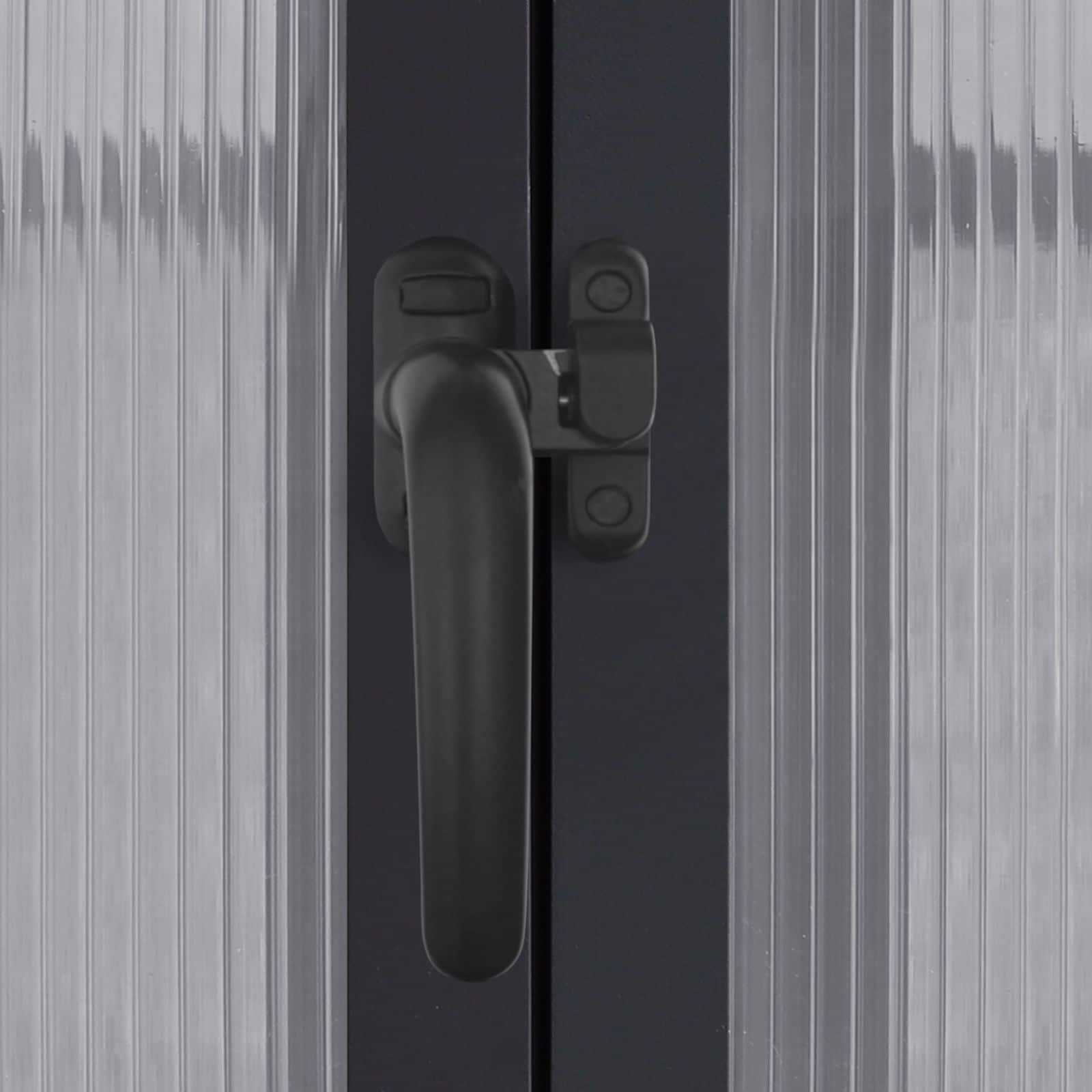 Serre de jardin en aluminium VEIKOUS avec ventilation de toit réglable et porte verrouillable, gris