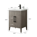 Meuble-lavabo simple Vanity Art 20, 24 ou 30 avec dessus en céramique