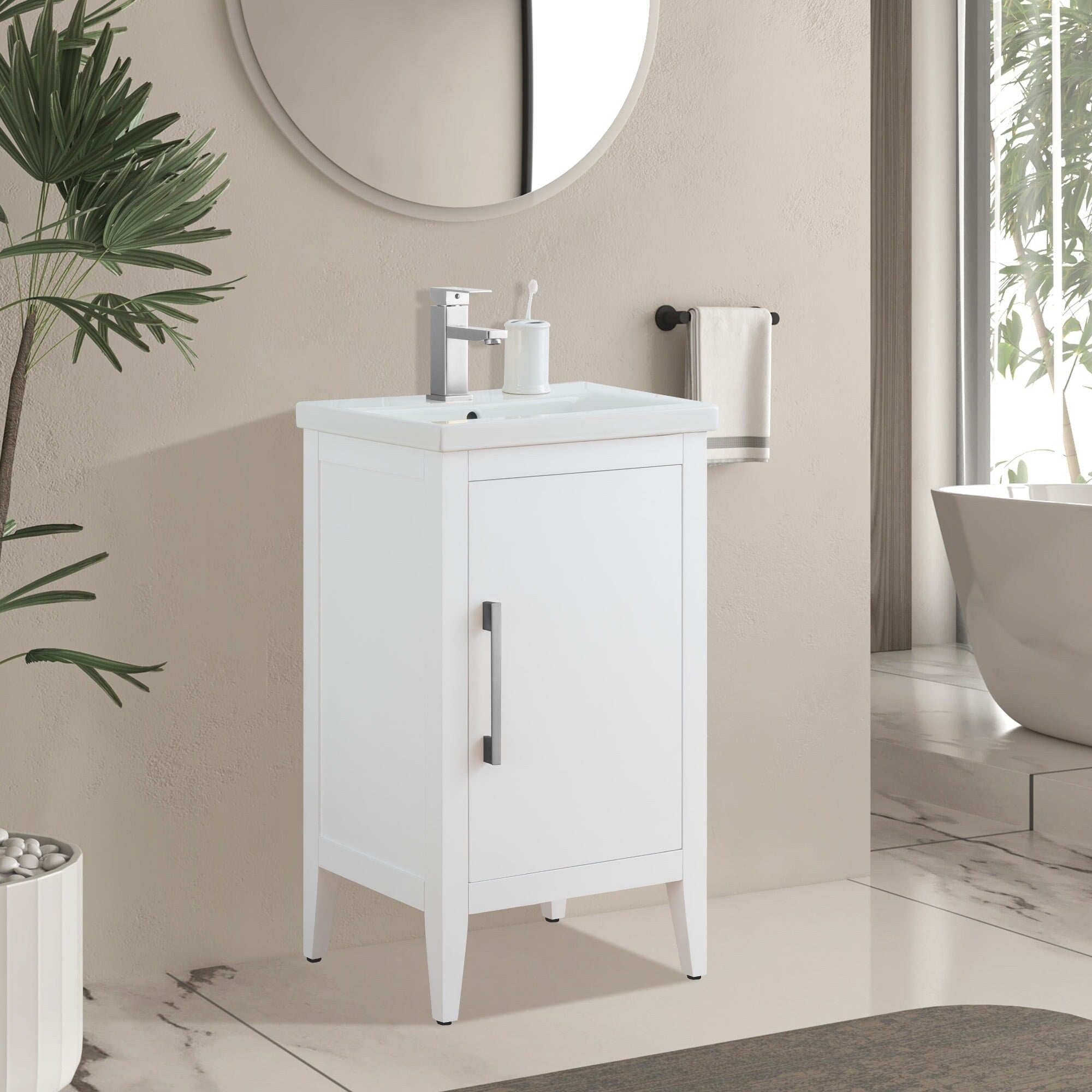 Meuble-lavabo simple Vanity Art 20, 24 ou 30 avec dessus en céramique