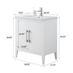 Meuble-lavabo simple Vanity Art 20, 24 ou 30 avec dessus en céramique