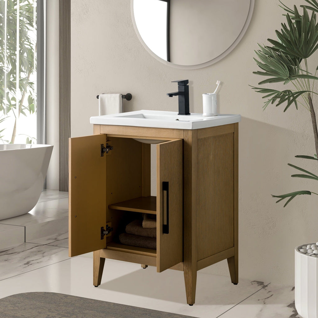Meuble-lavabo simple Vanity Art 20, 24 ou 30 avec dessus en céramique