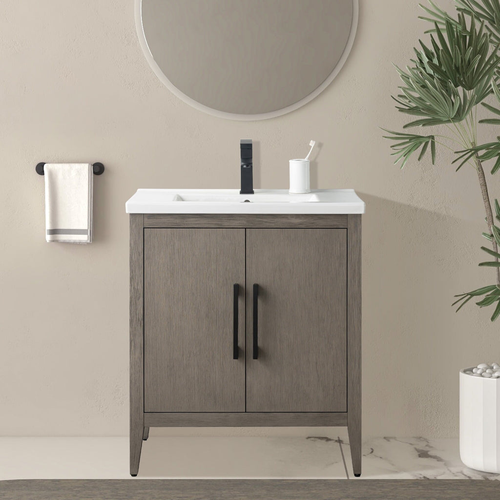 Meuble-lavabo simple Vanity Art 20, 24 ou 30 avec dessus en céramique
