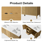 Meuble-lavabo double vasque Vanity Art 72 avec plateau en marbre reconstitué