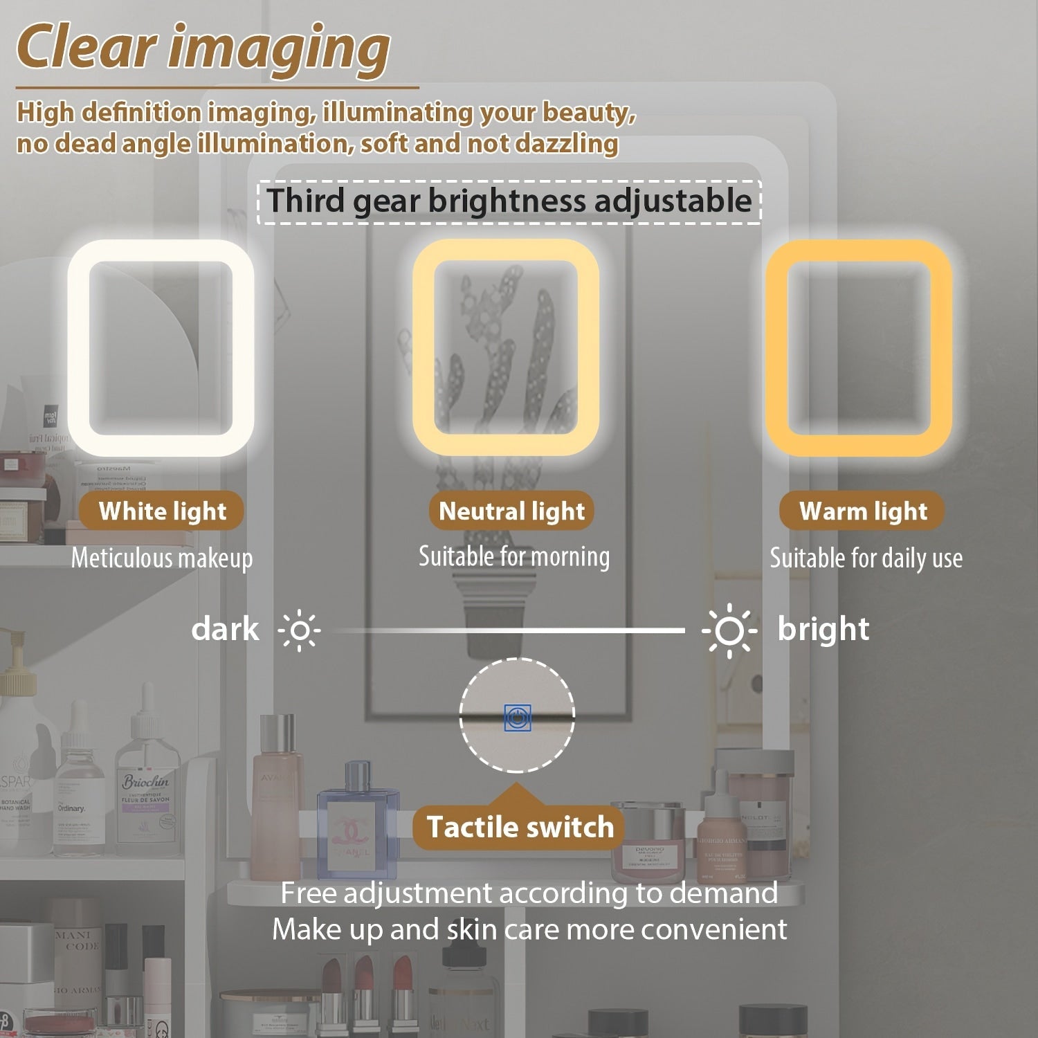 Ensemble de coiffeuse avec miroir et lampe, coiffeuse de maquillage avec tabouret