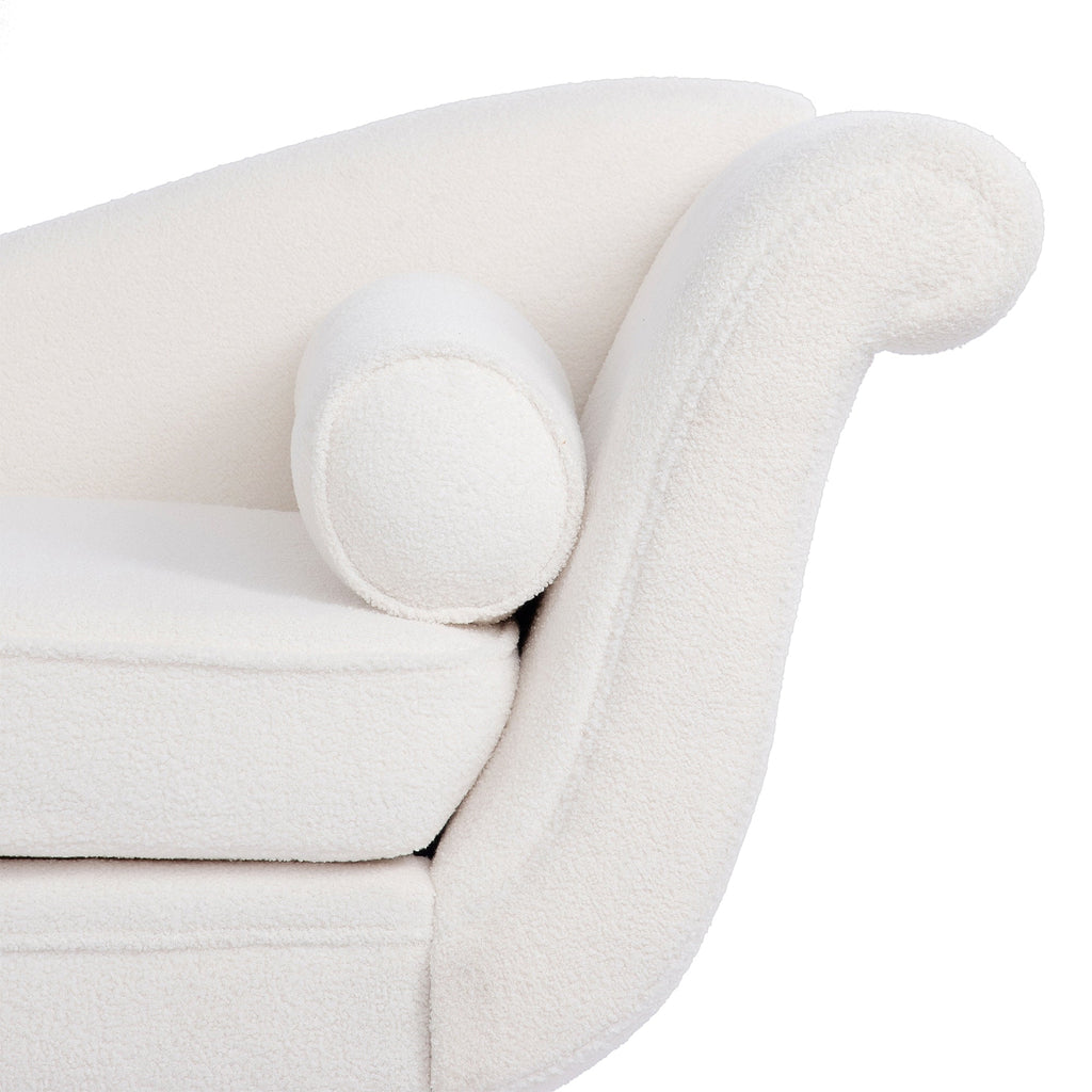 Chaise longue vintage avec accoudoirs en volutes par Christopher Knight Home
