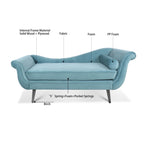 Chaise longue vintage avec accoudoirs en volutes par Christopher Knight Home