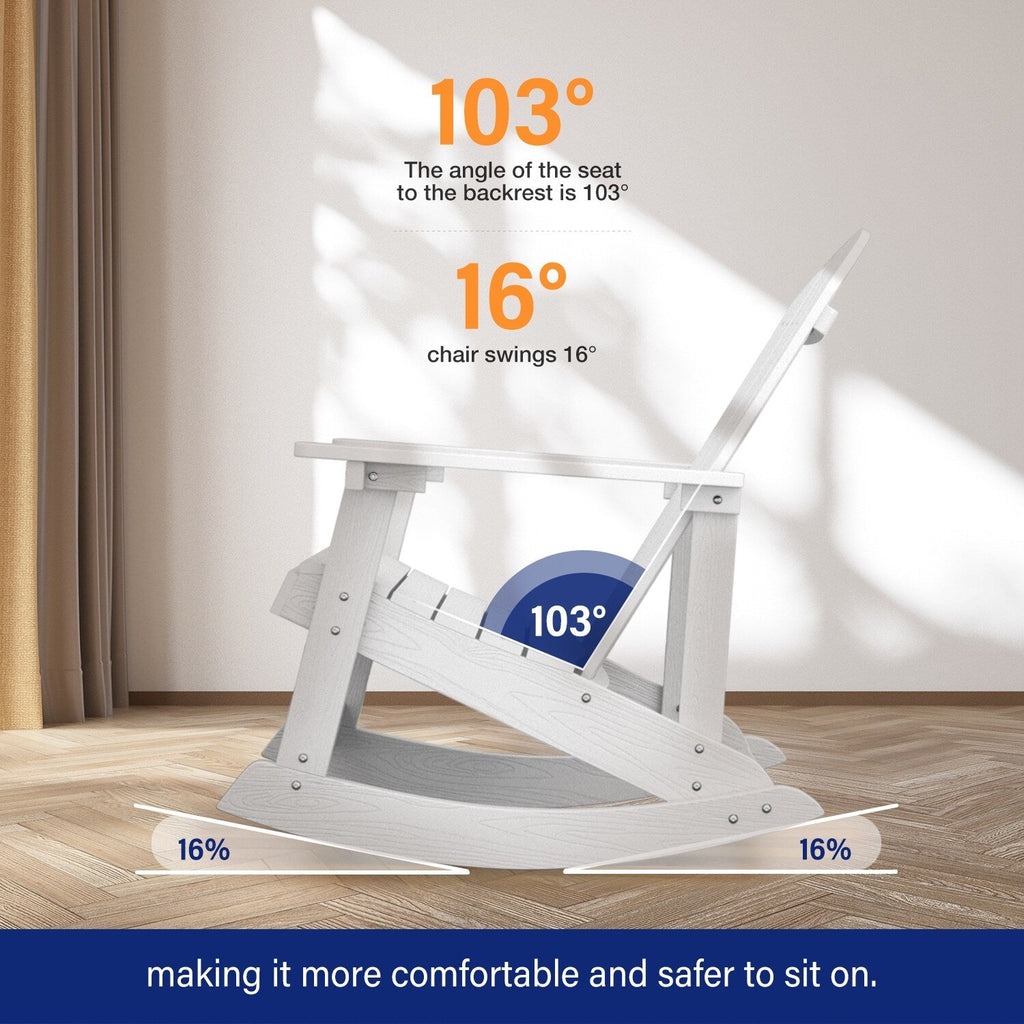 Chaise à bascule d'extérieur toutes saisons WINSOON, lot de 2