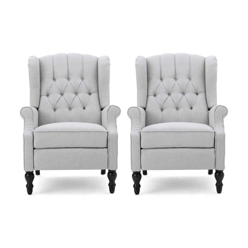 Fauteuils inclinables en tissu capitonné Walter (lot de 2) par Christopher Knight Home