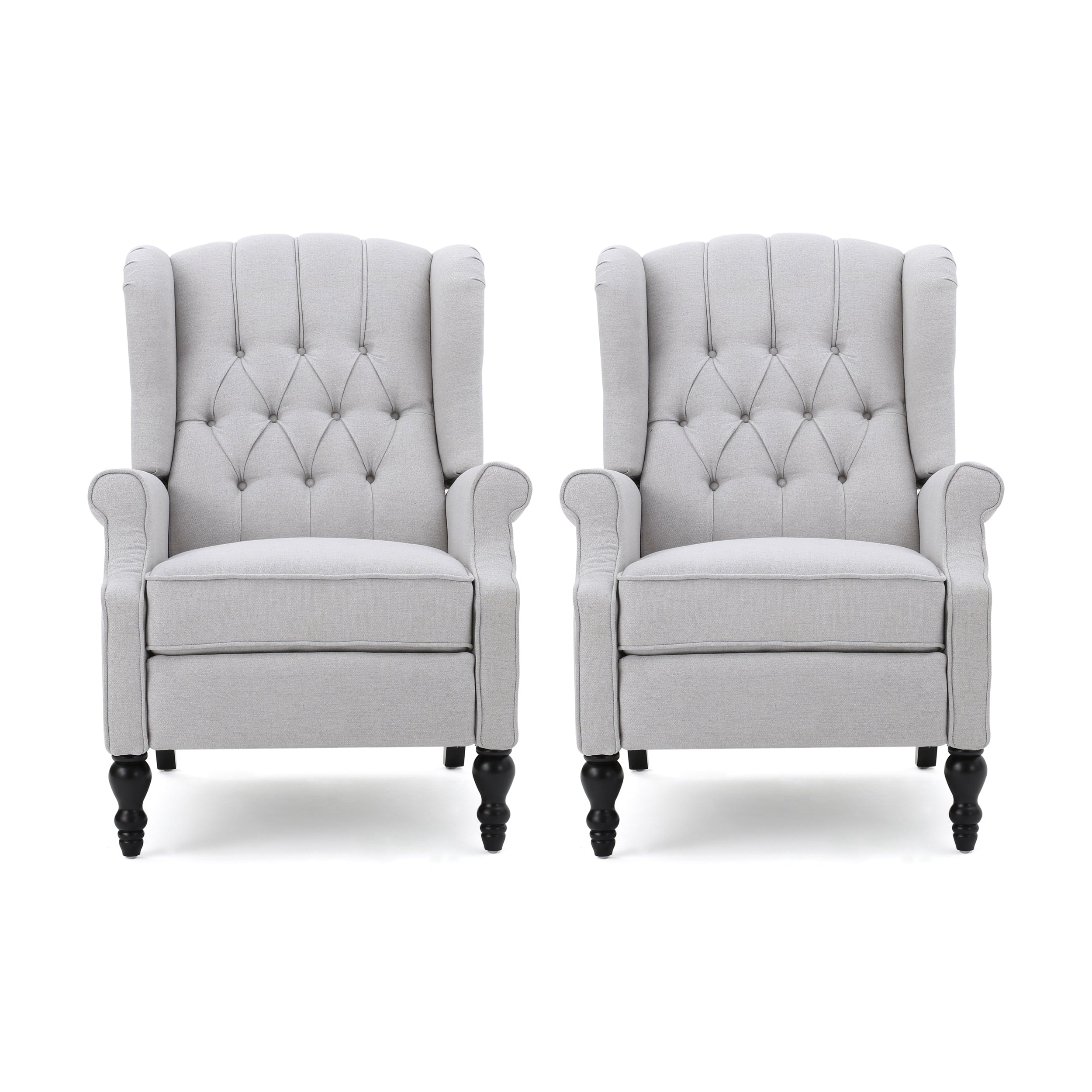 Fauteuils inclinables en tissu capitonné Walter (lot de 2) par Christopher Knight Home