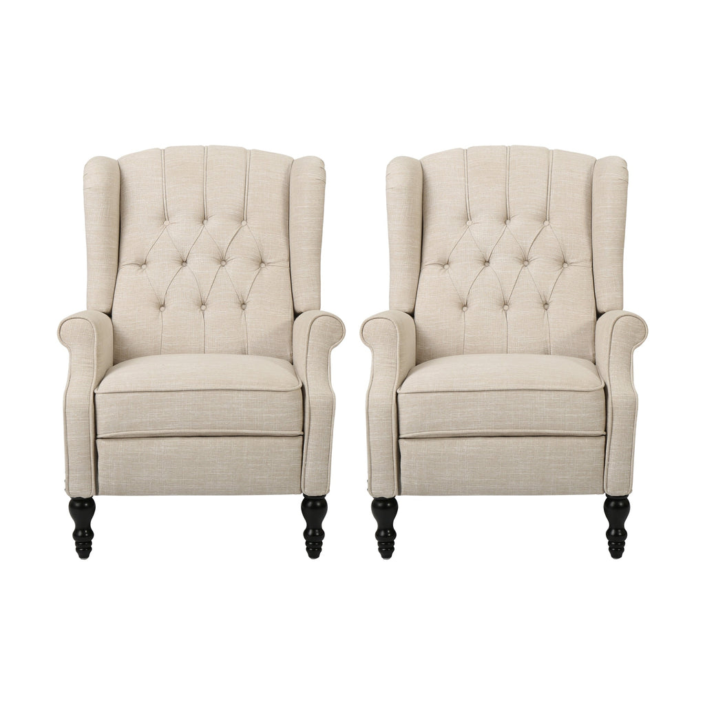Fauteuils inclinables en tissu capitonné Walter (lot de 2) par Christopher Knight Home