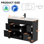 Ensemble de meuble-lavabo Wavy Line 30/36/48 avec lavabo et robinet